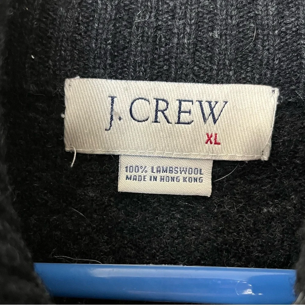 J. Crew men's full-zip sweater cardigan jacket crafted from 100% lamb's wool